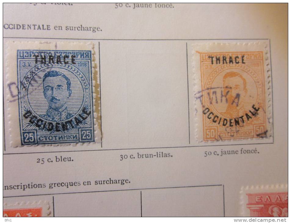 COLLECTION TIMBRES  GRECE THRACE   OBLITERES  OU NEUFS AVEC  CHARNIERES