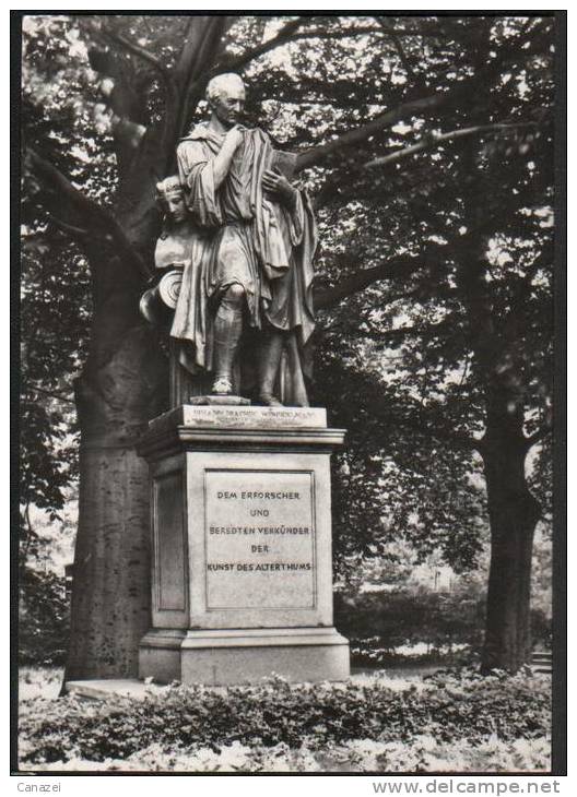 AK Stendal, Winckelmann-Denkmal, Gel, 1969 - Stendal