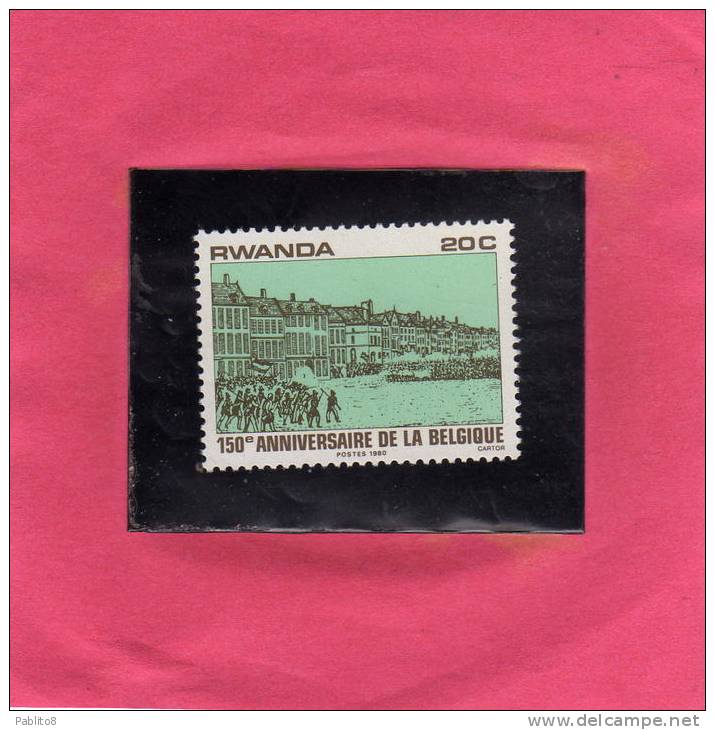 REPUBLIQUE RWANDAISE RWANDA 1980 150th ANNIVERSARY INDEPENDENCE BELGIUM  INDIPENDANCE BELGIQUE ANNIVERSARIO BELGIO MNH - Neufs