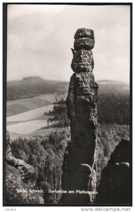 AK Barbarine Mit Pfaffenstein, Ung, 1973 (Pfaffendorf, Königstein) - Koenigstein (Saechs. Schw.)