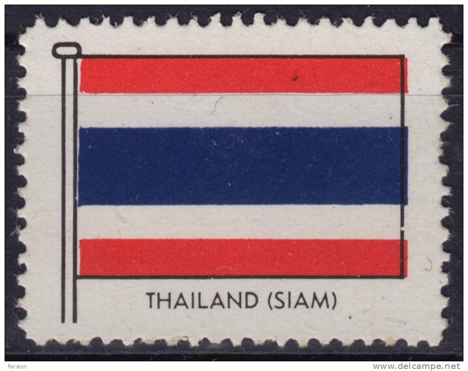 THAILAND SIAM  - FLAG FLAGS / Cinderella Label Vignette - MNH - Siam