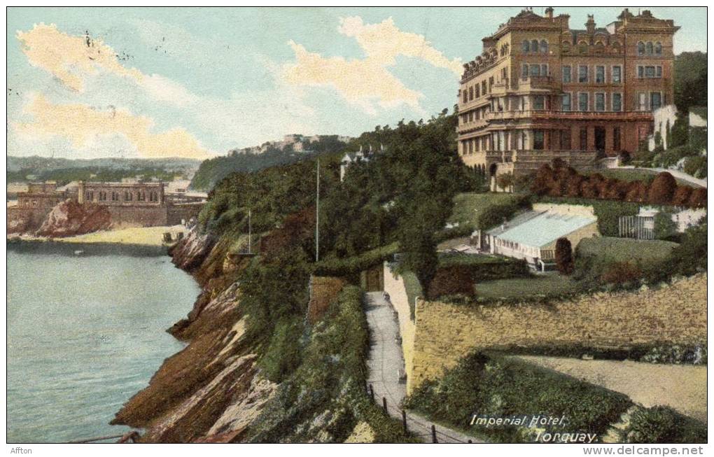 Torquay Imperial Hotel 1905 Postcard - Torquay