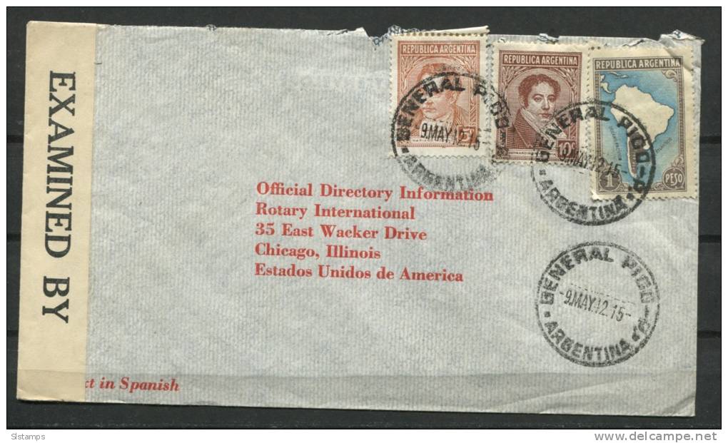 Argentina 1942 Cover To USA Censored - Brieven En Documenten