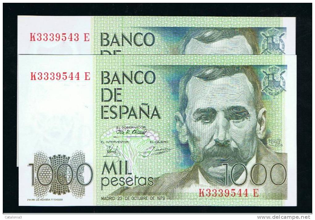 BILLETE ESPAÑA -  1000 Pesetas 1979  PAREJA  SC - Otros & Sin Clasificación