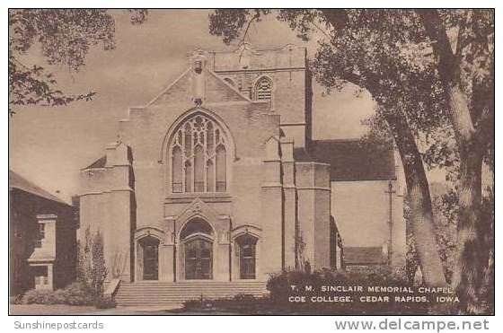 Iowa Cedar Rapids T M Sinclair Memorial Chapel Coe College Artvue - Cedar Rapids