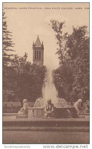 Iowa Ames Memorial Union Fountain Iowa State College Artvue - Ames