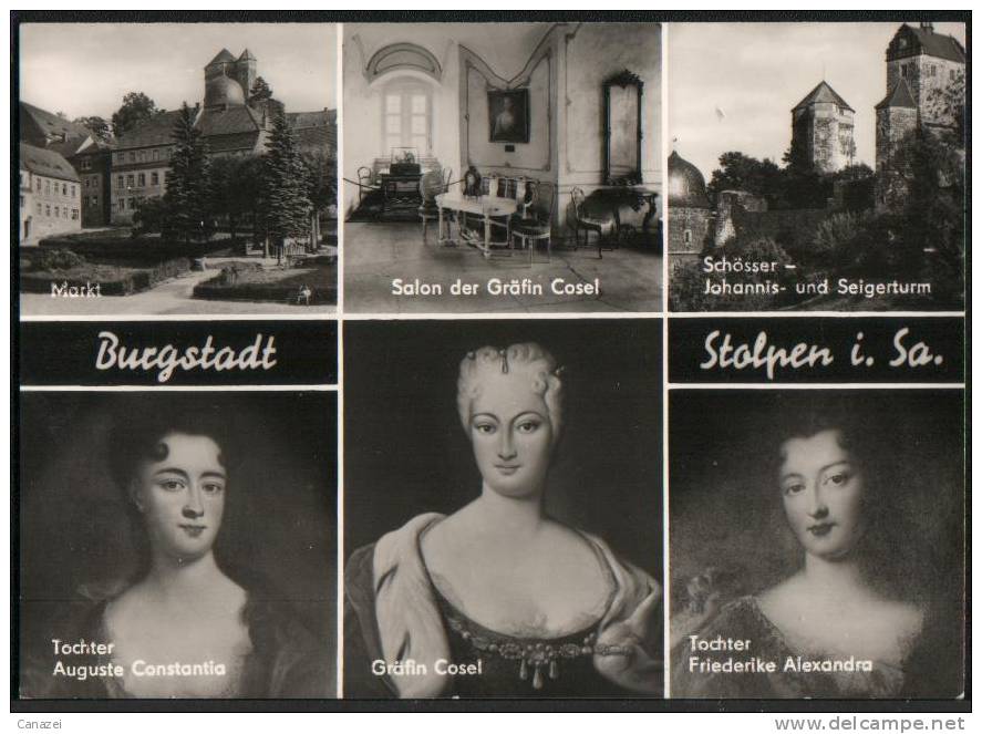 AK Stolpen, Markt,Gräfin Cosel,Friederike Alexandra,Auguste Constantia, Ung,1968 - Stolpen