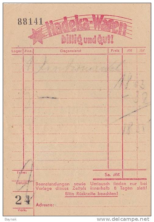 WUPPERTAL - ELBERFELD  -  5 X RECHNUNG  --  1943, 1944 - 1900 – 1949