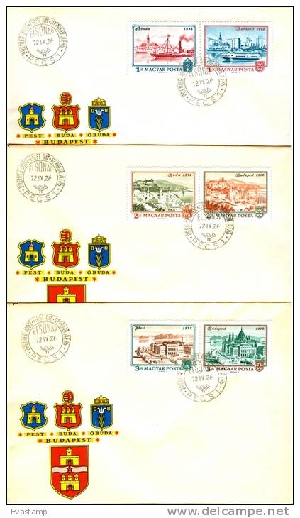 HUNGARY - 1972.FDC Set II.- Centenary Of Unification Of Obuda,Buda And Pest Into Budapest - FDC