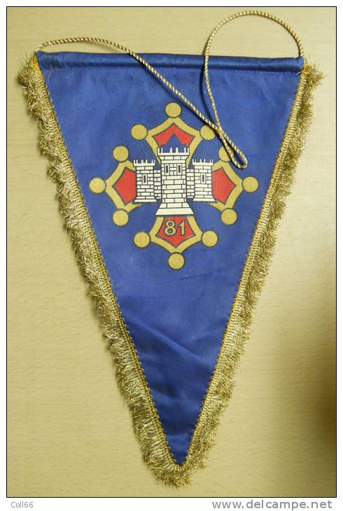 Fanion Militaire 81 Régiment D'Infanterie  29x19cm Bon état Ancien Postage Inclus France Métropole - Drapeaux