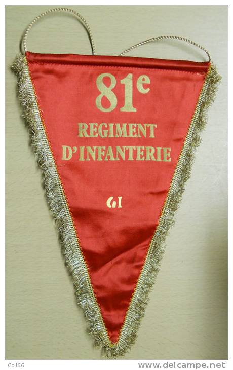 Fanion Militaire 81 Régiment D'Infanterie  29x19cm Bon état Ancien Postage Inclus France Métropole - Banderas