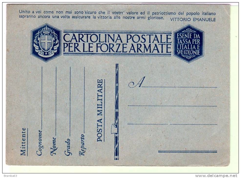 1941 Franchigia Cartolina Nuova - Fascio Pieno - Unito A Voi Come Non Mai ... - Filagrano F39.12 - Guerra 1939-45