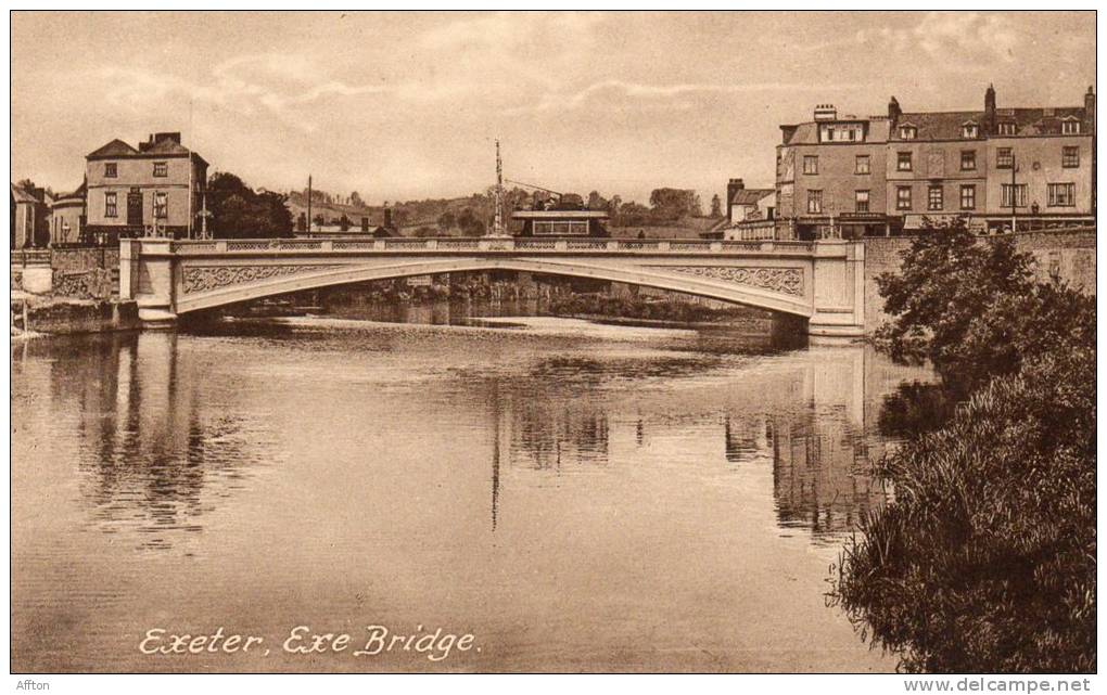 Exeter Exe Bridge Tram Old Postcard - Exeter