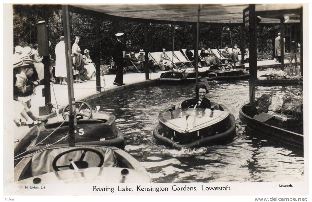 Lowestoft Boating Lake Kensington Gardens Old Real Photo Postcard - Lowestoft