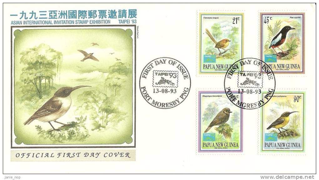 Papua New Guinea 1993 Asian International Invitation Stamp Exhibition Taipei'93 Birds - Papouasie-Nouvelle-Guinée