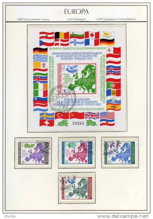 Madrid Konferenz KSZE 1983 Taube Bulgarien 3218/1 Plus Block 137 O 33€ Europa Landkarte Flag Bloc Map Sheet Bf BULGARIA - Other & Unclassified