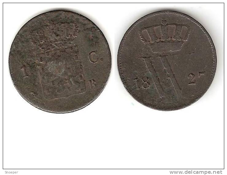 *netherlands  1 Cent 1827 B Km 47   FR+ - 1815-1840: Willem I.