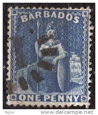 BARBADOS - VICTORIA - ONE PENNY - Perf  13½   - USED - Year ???? - Barbades (...-1966)