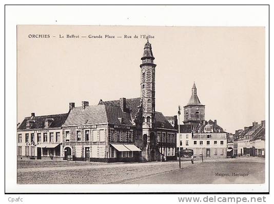 Carte 1910 ORCHIES / GRANDE PLACE RUE DE L'EGLISE - Orchies