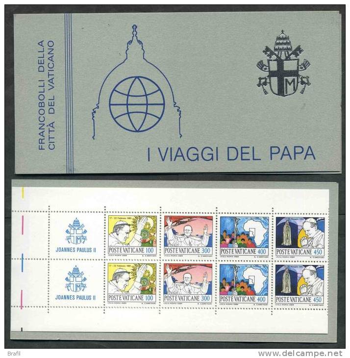 1985 Vaticano, Libretto Viaggi Nel Mondo, Serie Completa Nuova (**) FACCIALE €2,58 - Markenheftchen
