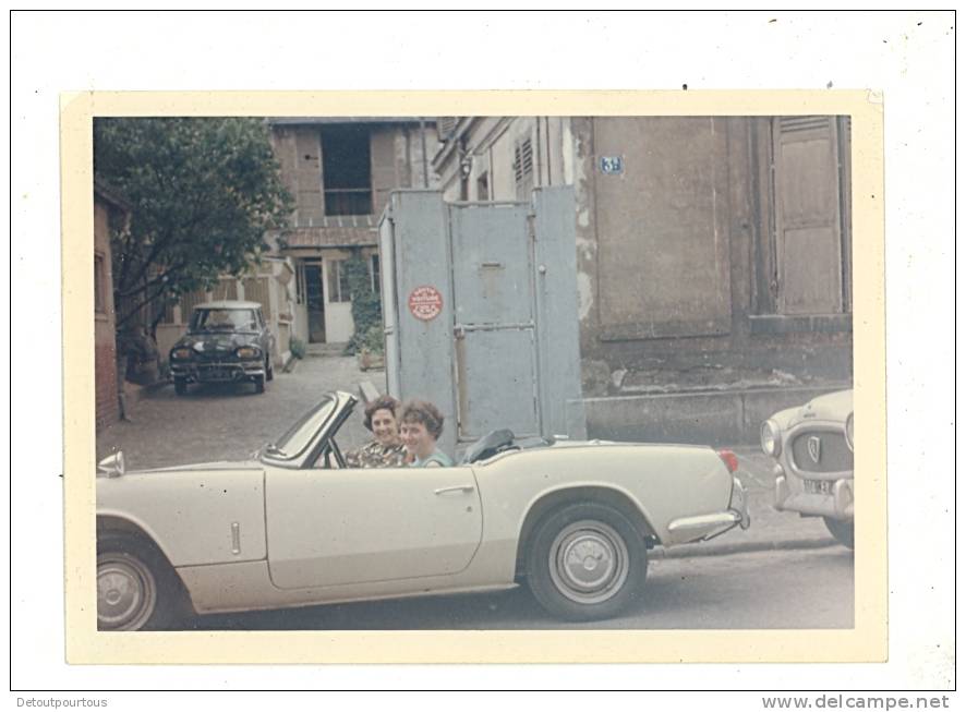 Photographie 1960 : Automobile Voiture TRIUMPH  Spitfire  Roadster Vintage Car Cabriolet Sport Wagen + Citroen AMI 8 6 - Automobili