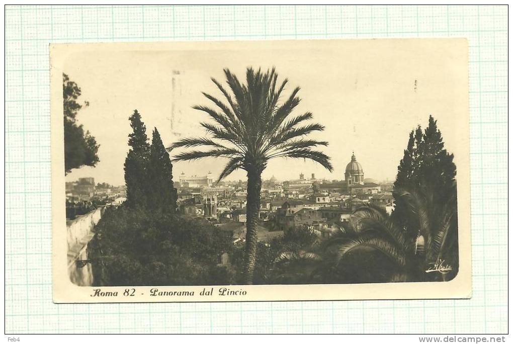 ROMA - PANORAMA DAL PINCIO - TIMBRO FASCISTA - FP - VIAGGIATA 1933  *(laz1934) - Panoramische Zichten, Meerdere Zichten