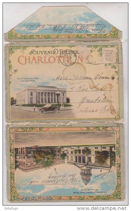 CARNET 18 VUES RECTO VERSO CHARLOTTE  N .C En 1926!! - Charlotte