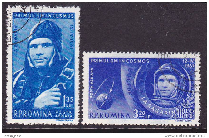 Space Rocket  Satalite Romenie Romina  1961  Mi.nr. 1962+1963   Used   Gagarin - Europe