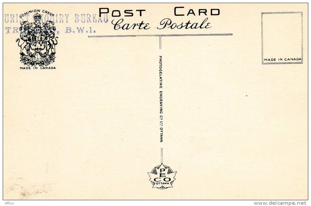 A North Coast Road Trinidad BWI Old Postcard - Trinidad