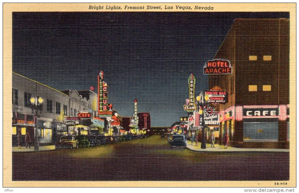 Freemont Street Las Vegas NV Old Postcard - Las Vegas