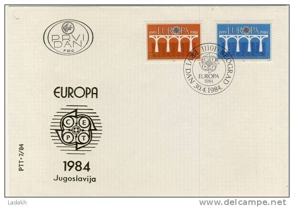 FDC EUROPA 1984 YOUGOSLAVIE # BELGRADE # C E P T # - FDC