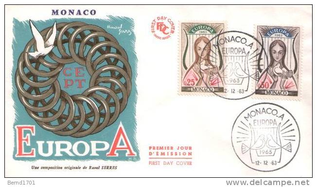 Monaco - Mi-Nr 742/743 FDC (L493) - 1963