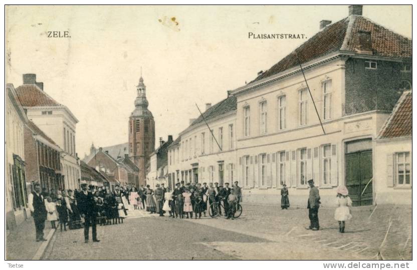 Zele - Plaisantsraat - Top Kaart - 1910 ( Verso Zien ) - Zele