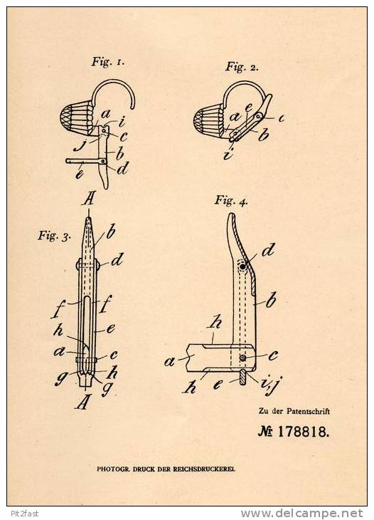 Original Patentschrift - L. Markovits In Budapest , 1906 , Ohrring - Verschluß , Ohrringe , Schmuck , Ohrschmuck !!! - Boucles D'oreilles