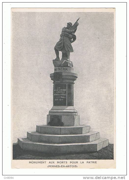 PERNES EN ARTOIS - 62 - MONUMENT AUX MORTS POUR LA PATRIE - Andere & Zonder Classificatie