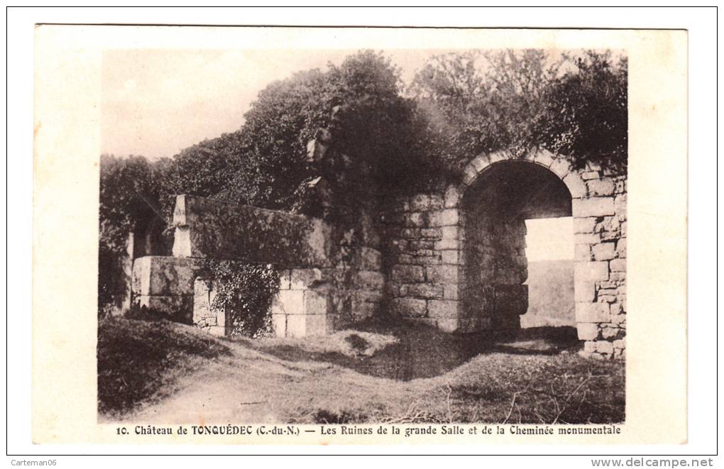 22 - Château De Tonquédec - Les Ruines De La Grande Salle Et De La Cheminée Monumentale - Editeur: Nédélec N° 10 - Tonquédec