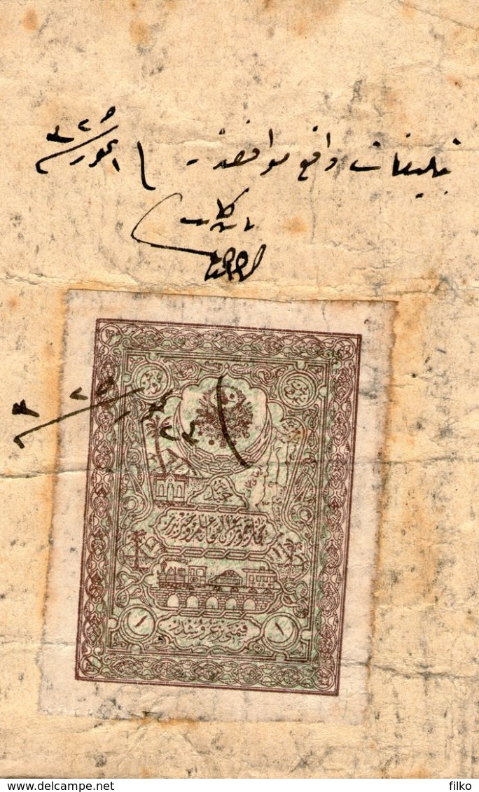 Ottoman Empire,Hejaz Railway Tax Stamps On Document 1904/1905 Used In Macedonia,as Scan - Covers & Documents