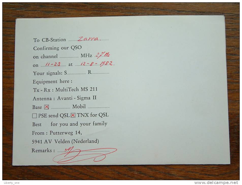 RADIO PINDA LEKKA Lokatie  Velden Zuid Maastricht ( Holland / Netherlands ) Anno +/- 1982 ( Zie Foto Voor Details ) - CB