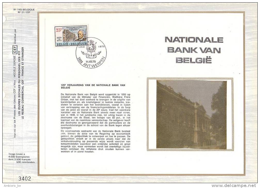 Carte Max CEF 1781 Nationale Bank Van België - Antwerpen - 1971-1980