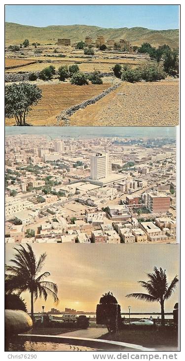 Lot 3 Cartes ARABIE SAOUDITE Jeddah Village In The Aseer Et Vue Aérienne Ville à Déterminer 1977 - Arabie Saoudite
