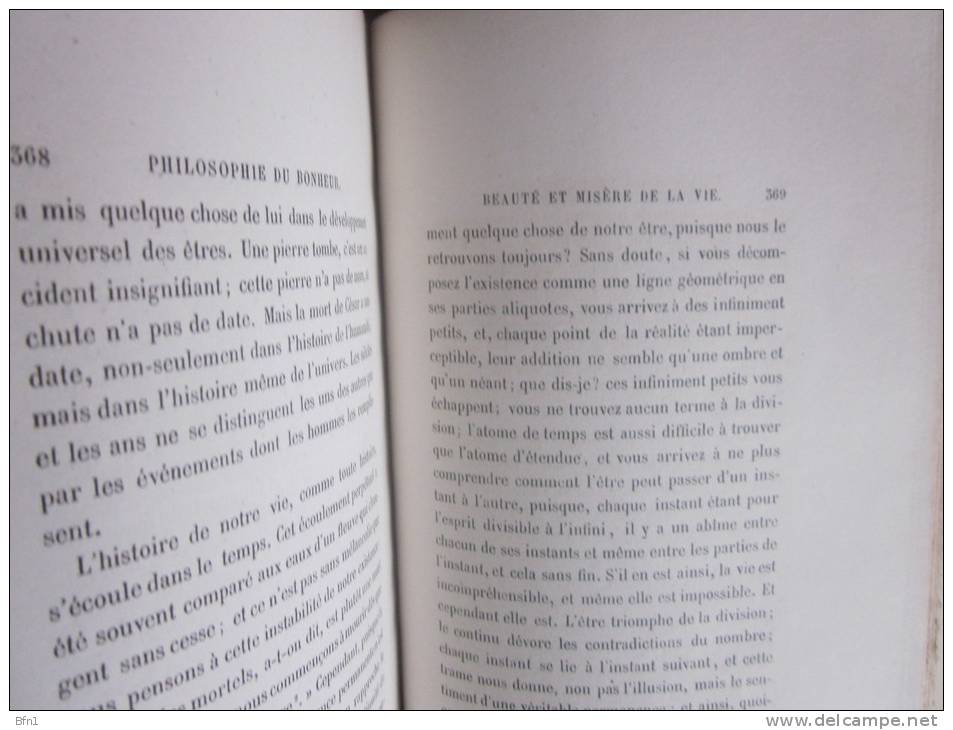 PAUL JANET - PHILOSOPHIE DU BONHEUR - 1864 VOIR PHOTOS