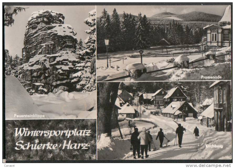 AK Schierke, Feuersteinklippe, Promenade, Kirchberg, Gel, 1972 - Schierke