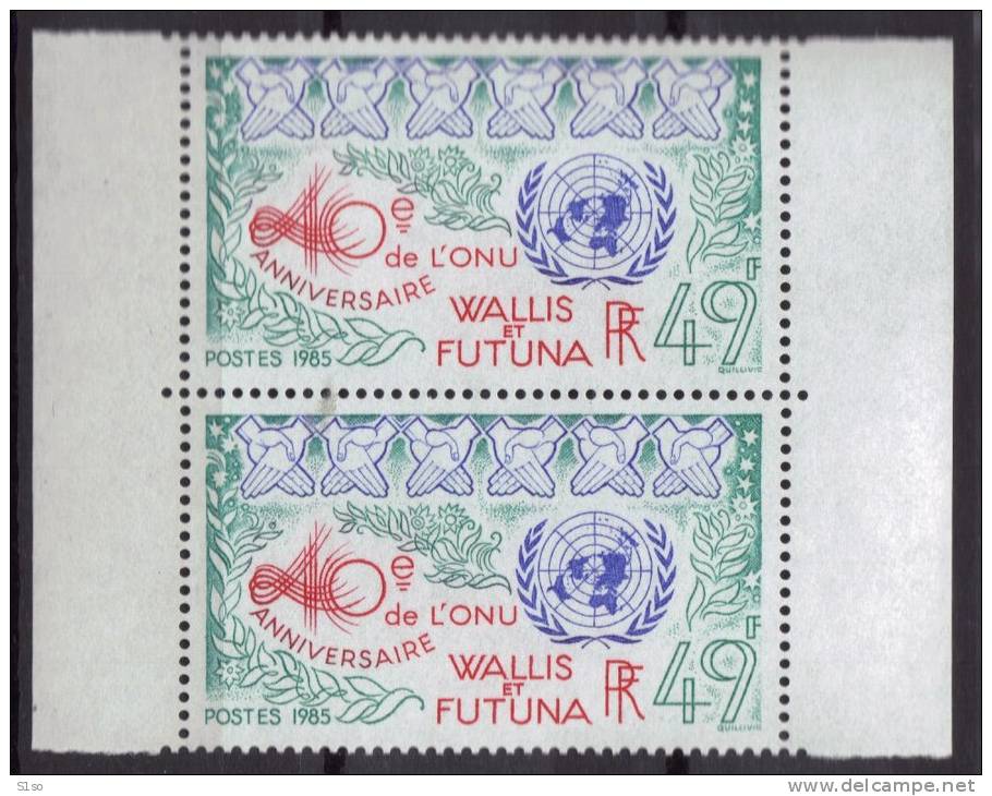 WALLIS Et FUTUNA 1985  Poste Yvert  PAIRE  N° 332   Bdf X2 Neuf  Sans  Charnière Cote 5  €uros --- L U X E --- - Unused Stamps