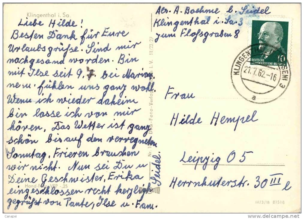 AK Klingenthal, HO-Sporthotel, Aschberg, Schanze, Gel 1962 - Klingenthal