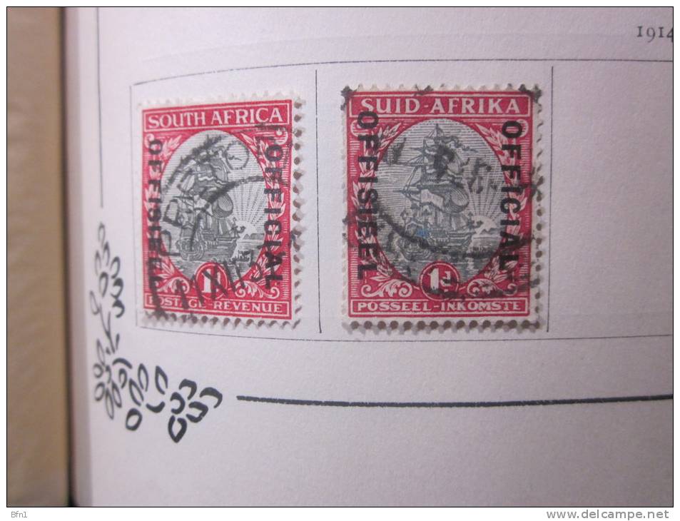 COLLECTION TIMBRES  UNION DE L'AFRIQUE DU SUD  ANGLAISE  DEBUT 1913 OBLITERES AVEC CHARNIERES - Altri & Non Classificati