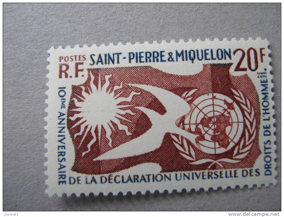 S P M    P 358 * *  DROITS DE L HOMME   . - Unused Stamps