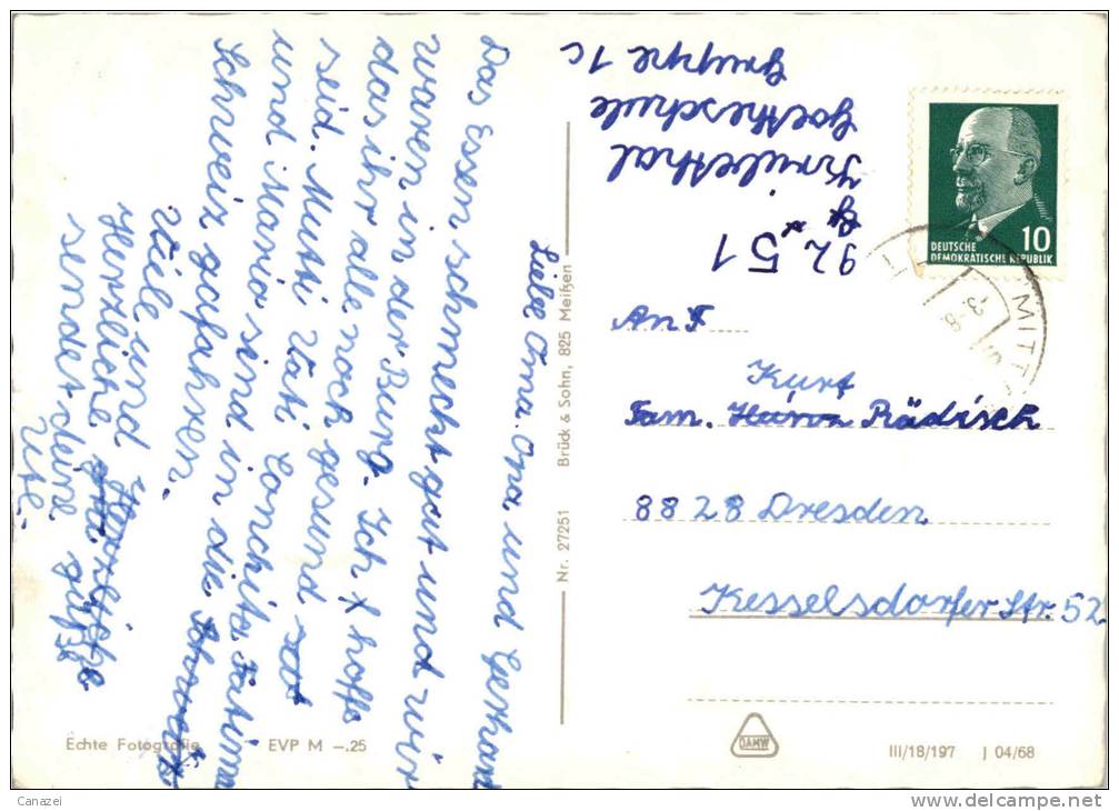 AK Burg Kriebstein, 1000jährige Kapelle, Gel, 1968 - Mittweida