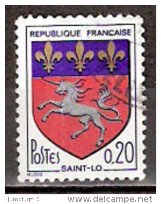 Timbre France Y&T N°1510 (02) Obl - Blason De Saint-Lô - 20 C.  Multicolore. Cote 0.15 € - 1941-66 Coat Of Arms And Heraldry