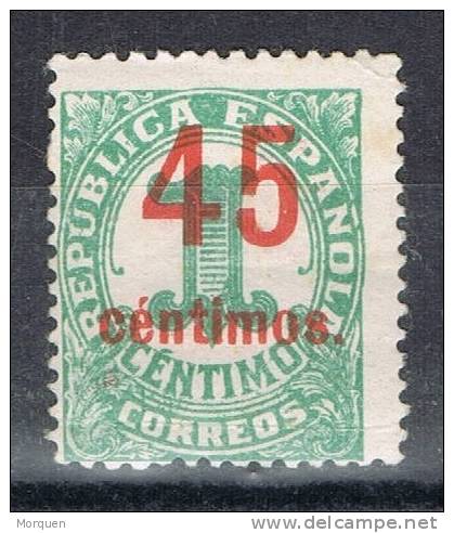 Sello 45 Cts Sobre 1 Cto Republica 1938, VARIEDAD Impresion, Num 744 Hc ** - Unused Stamps