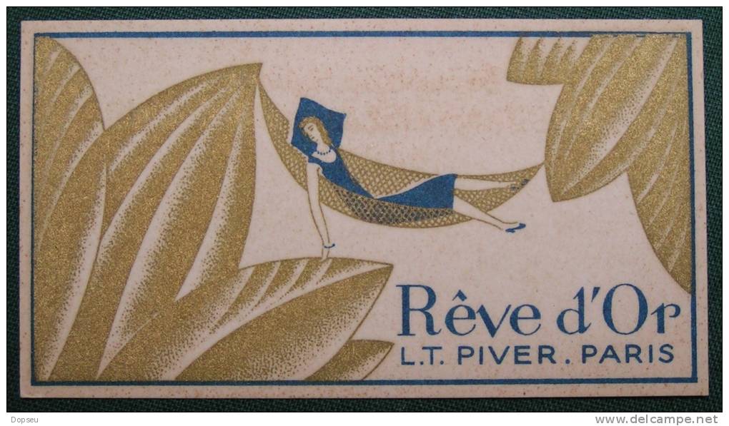 CARTE PARFUMEE  REVE D'OR  L.T. PIVER. PARIS. LA ROUENNAISE DE PARFUMERIE ROUEN - Antiquariat (bis 1960)